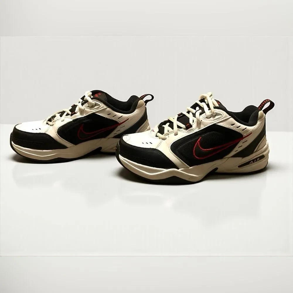 Nike Air Monarch IV Black and White Trainers - Picture 2 of 3